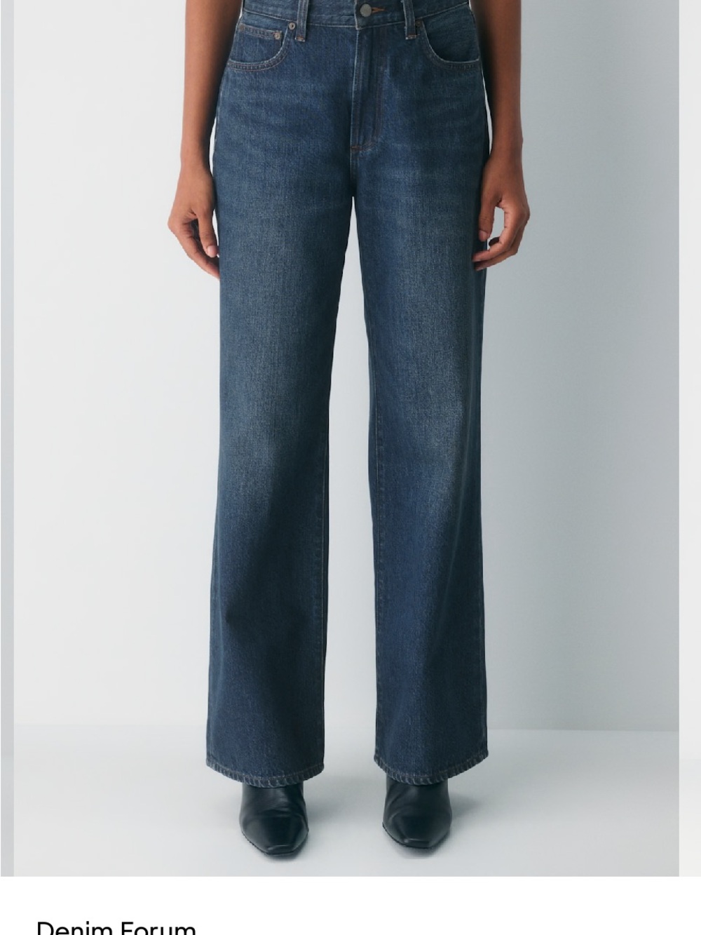 Denim Forum Ferrah - Wide-Leg Jeans in Dark Indigo